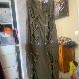 Olive green fashion nova dress